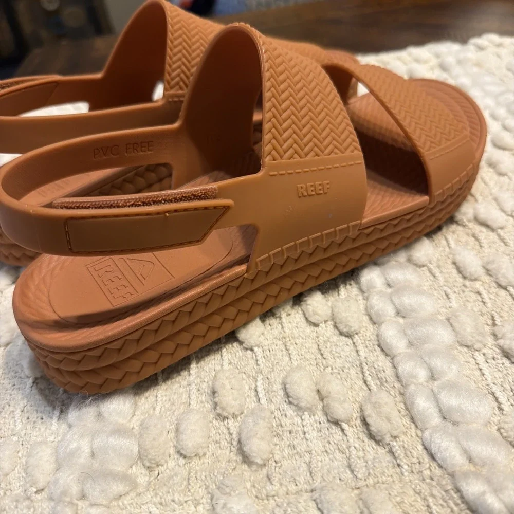 Reef Women's Water Vista Sandal Peach Water Rubber Slingback Brown 10